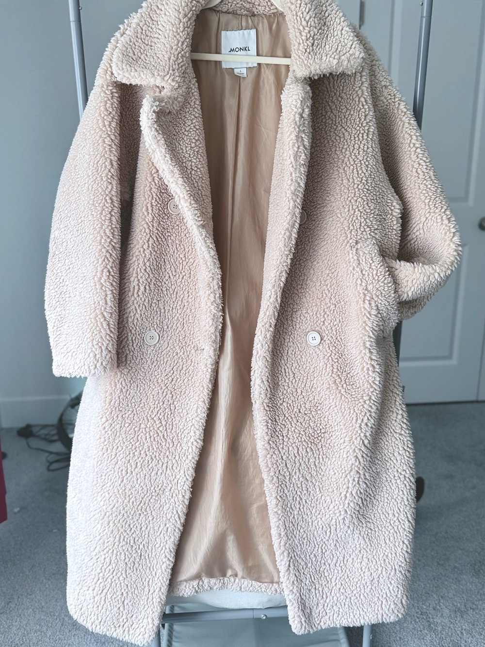MONKL Cream Teddy Coat - Oversized Sherpa Jacket